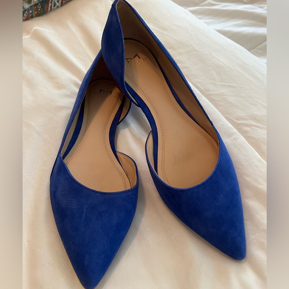 Marc Fisher LTD Suede Royal Blue Pointed Flats Size 7.5M